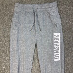 Gymshark Mens Jogger‎ Sweatpants Gray Logo Print Drawstring Size M